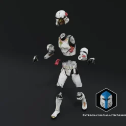 Zombie Stormtrooper Figurine - 3D Print Files -Galacticarmory Store ZombieStormtrooper Exploded scaled