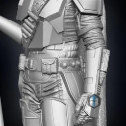 Mandalorian Figurine Season 2 - Pose 1 - 3D Print Files -Galacticarmory Store frnt 3
