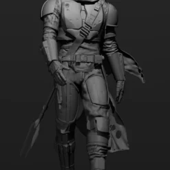 The Mandalorian Figurine - 3D Print Files -Galacticarmory Store mandalorian 3d model obj fbx stl ztl 14 scaled