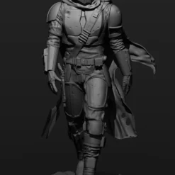 The Mandalorian Figurine - 3D Print Files -Galacticarmory Store mandalorian 3d model obj fbx stl ztl 18 scaled