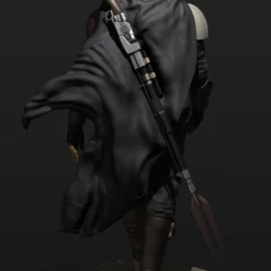 The Mandalorian Figurine - 3D Print Files -Galacticarmory Store mandalorian 3d model obj fbx stl ztl 6 scaled
