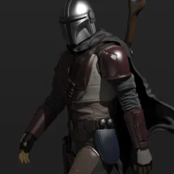 The Mandalorian Figurine - 3D Print Files -Galacticarmory Store mandalorian 3d model obj fbx stl ztl 7
