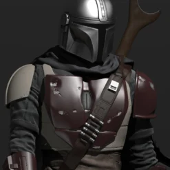 The Mandalorian Figurine - 3D Print Files -Galacticarmory Store mandalorian 3d model obj fbx stl ztl 8