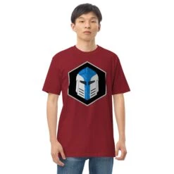 Men’s Premium Heavyweight Tee - Galactic Armory Logo -Galacticarmory Store mens premium heavyweight tee brick red front 63333e7132d74