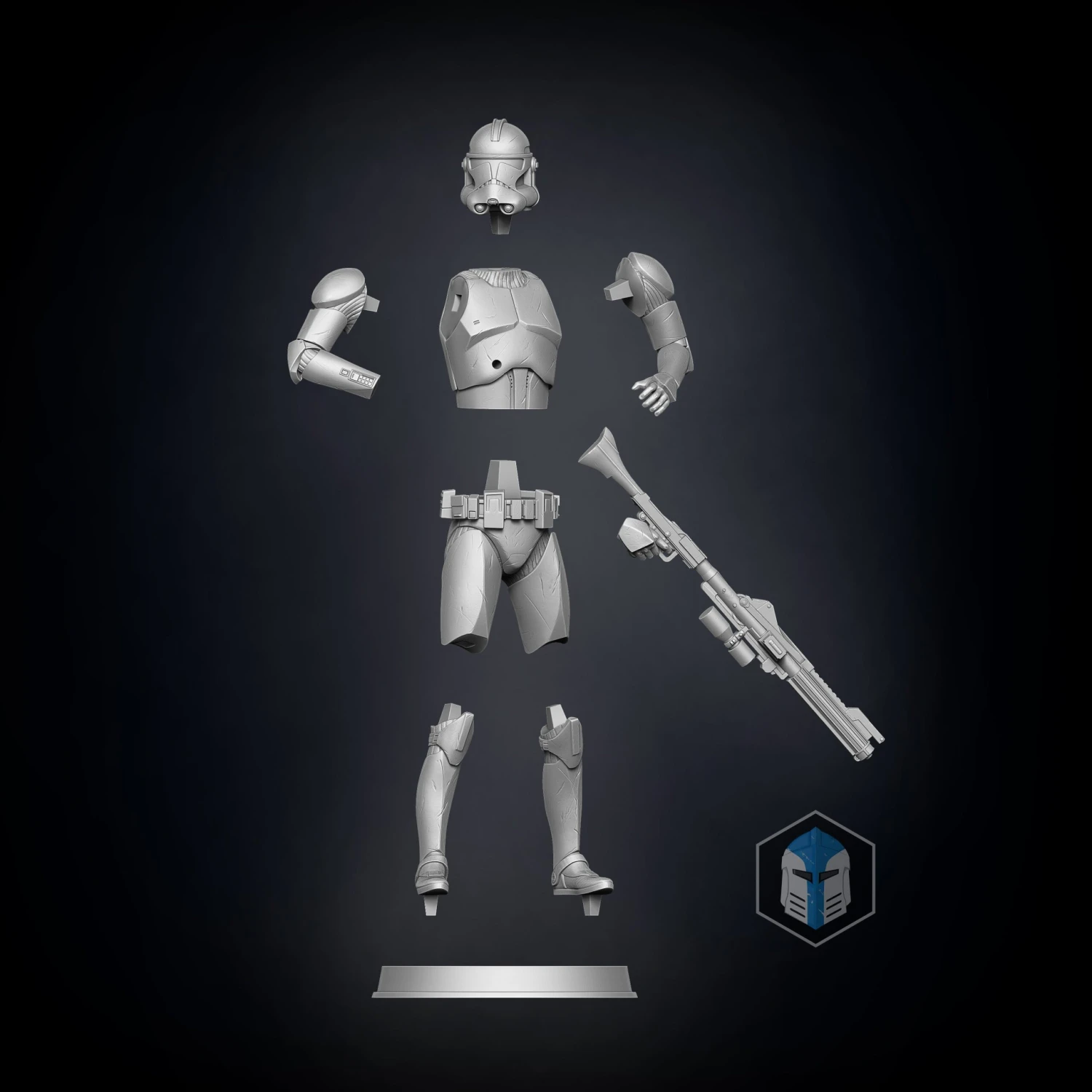 Clone Trooper Figurines - Pose 1 - 3D Print Files 9 Clone Trooper Figurines - Pose 1 - 3D Print Files - Image 7