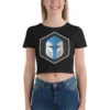 Crop Tee - Galactic Armory Logo -Galacticarmory Store womens crop tee black front 63334e28f3337